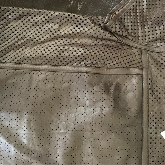 Tibi perforated brown leather crop top size 0 NWT - Picture 4 of 4